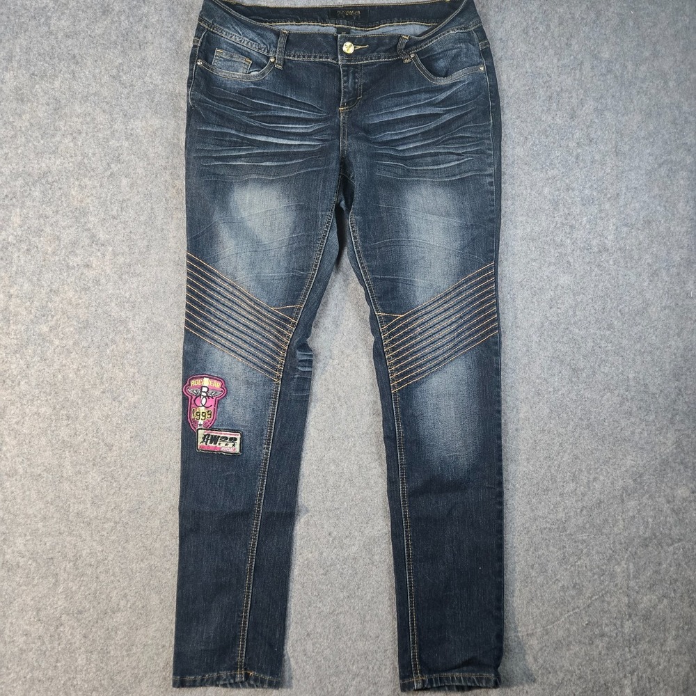 Vintage Rocawear Jeans Women's 16 Blue Patches Hip Hop Skater Grunge 90s Y2K
